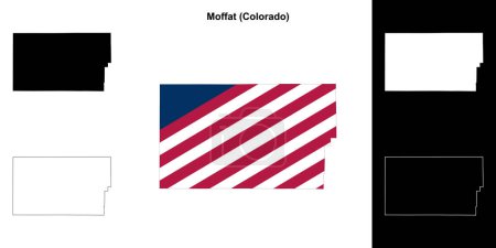 Ilustración de Moffat County (Colorado) esquema mapa conjunto - Imagen libre de derechos