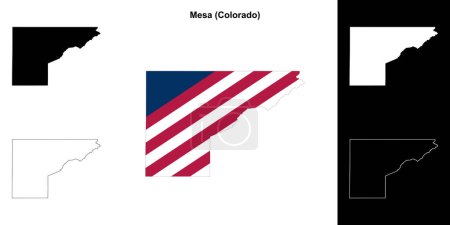 Ilustración de Mesa County (Colorado) esquema mapa conjunto - Imagen libre de derechos
