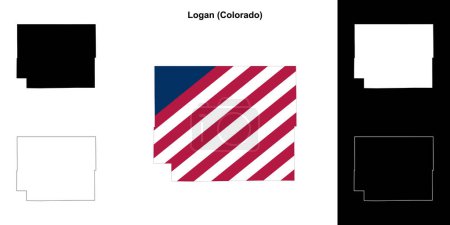 Logan County (Colorado) outline map set