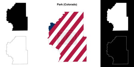 Ilustración de Park County (Colorado) esquema mapa conjunto - Imagen libre de derechos