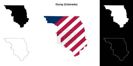 Ouray County (Colorado) outline map set