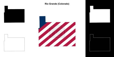 Rio Grande County (Colorado) outline map set
