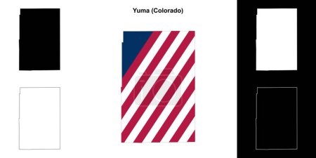 Ilustración de Yuma County (Colorado) esquema mapa conjunto - Imagen libre de derechos