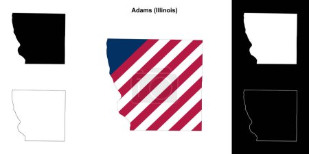 Adams County (Illinois) outline map set