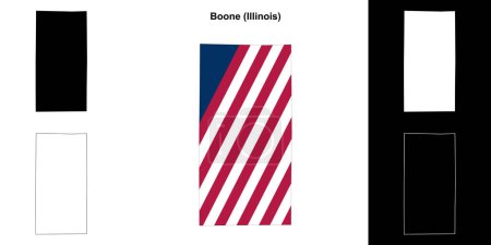 Boone County (Illinois) outline map set