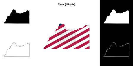 Conjunto de mapas de contorno del Condado de Cass (Illinois)