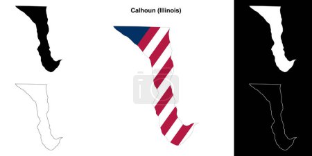 Calhoun County (Illinois) outline map set