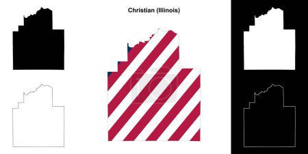 Christian County (Illinois) outline map set