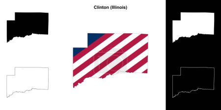 Clinton County (Illinois) outline map set