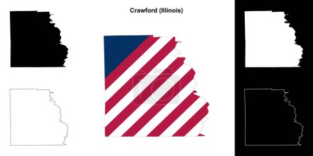 Crawford County (Illinois) outline map set