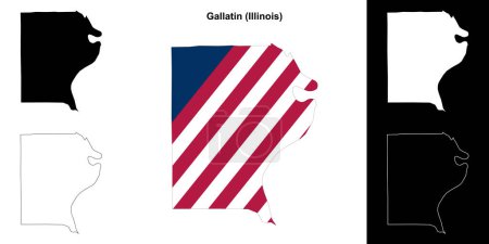 Gallatin County (Illinois) outline map set