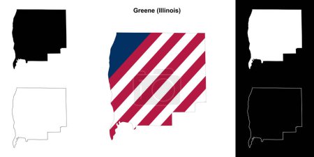 Greene County (Illinois) outline map set