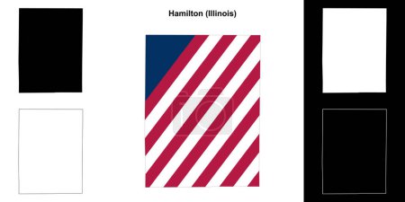 Hamilton County (Illinois) Umrisse der Karte