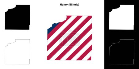 Téléchargez les illustrations : Henry County (Illinois) schéma carte - en licence libre de droit