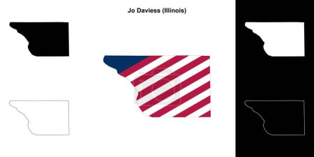 Jo Daviess County (Illinois) outline map set