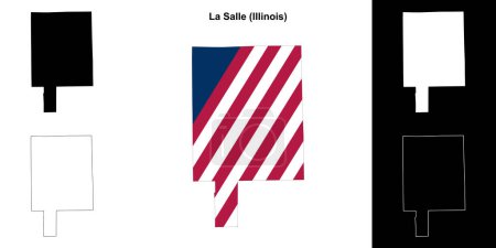 Illustration for La Salle County (Illinois) outline map set - Royalty Free Image