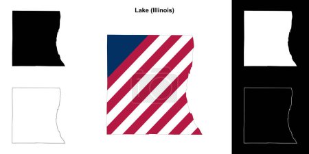 Lake County (Illinois) outline map set