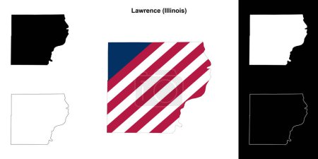 Lawrence County (Illinois) Umrisse der Karte