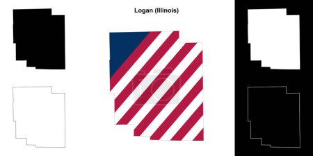 Logan County (Illinois) outline map set