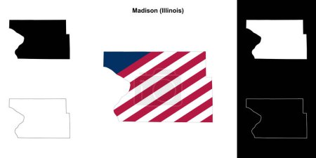 Madison County (Illinois) outline map set