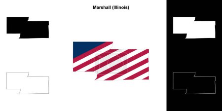 Marshall County (Illinois) outline map set