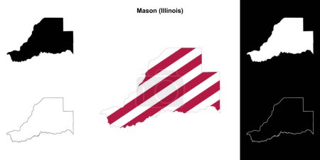 Mason County (Illinois) outline map set