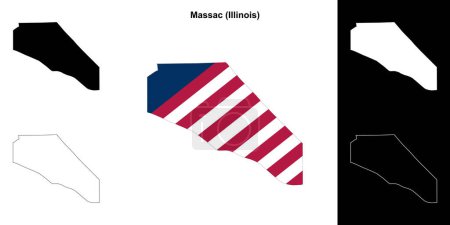 Massac County (Illinois) outline map set