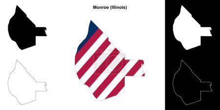 Monroe County (Illinois) outline map set