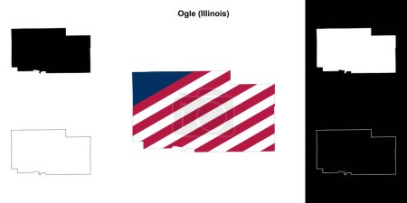 Ogle County (Illinois) esquema mapa conjunto