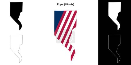 Pope County (Illinois) outline map set