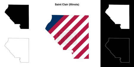Saint Clair County (Illinois) umrissenes Kartenset