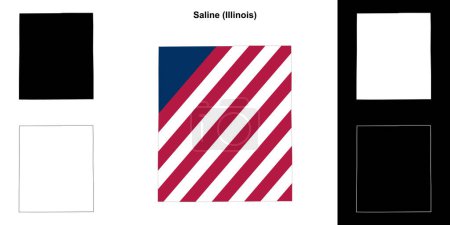 Saline County (Illinois) Umrisse der Karte