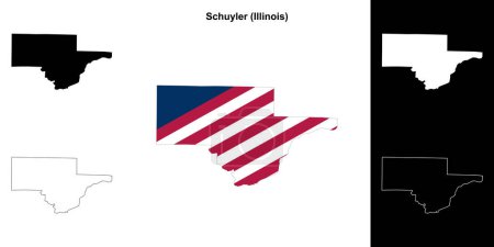 Schuyler County (Illinois) outline map set