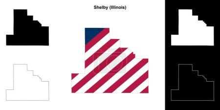 Shelby County (Illinois) outline map set