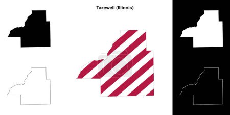 Tazewell County (Illinois) umrissenes Kartenset