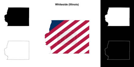 Whiteside County (Illinois) umrissenes Kartenset