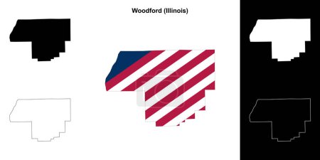 Woodford County (Illinois) outline map set
