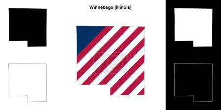 Winnebago County (Illinois) outline map set