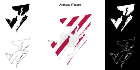 Aransas County (Texas) umrissenes Kartenset