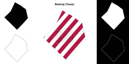 Bastrop County (Texas) umrissenes Kartenset
