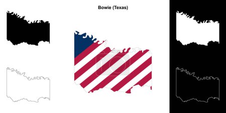 Téléchargez les illustrations : Bowie County (Texas) schéma carte - en licence libre de droit