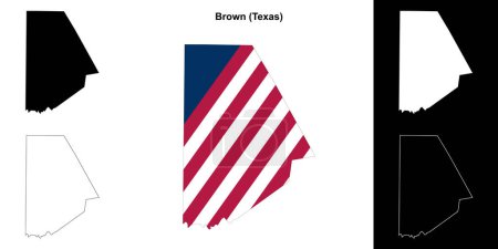 Brown County (Texas) outline map set