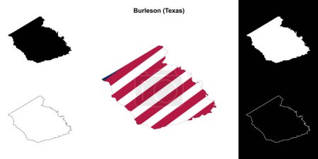 Burleson County (Texas) outline map set