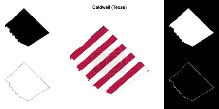 Caldwell County (Texas) umrissenes Kartenset