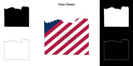 Cass County (Texas) outline map set
