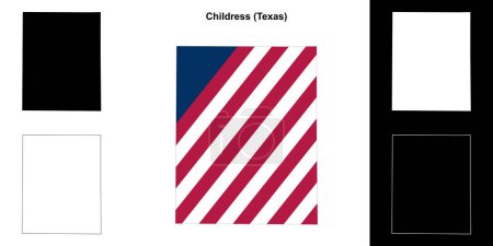 Conjunto de mapas de contorno del Condado de Childress (Texas)