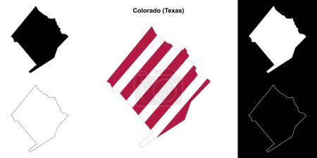 Colorado County (Texas) outline map set