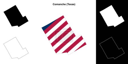Comanche County (Texas) outline map set