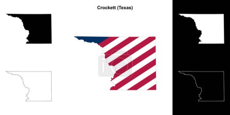 Crockett County (Texas) outline map set