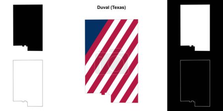 Duval County (Texas) outline map set